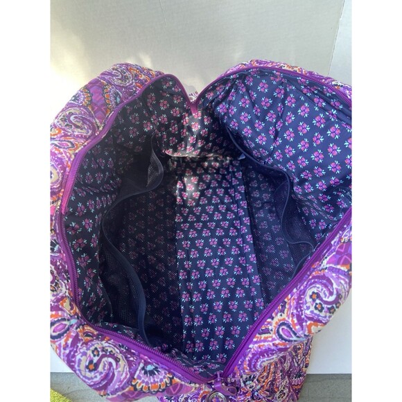 Vera Bradley Grand Traveler Weekender Bag Dream Paisley Purple Tapestry - Picture 14 of 16